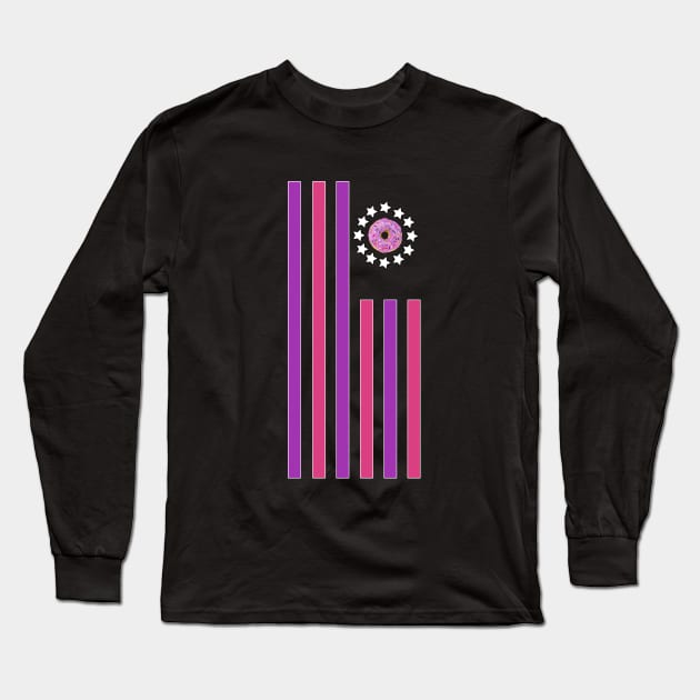 Donut - Flag Long Sleeve T-Shirt by adamzworld